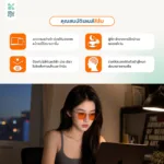 SOMDUL Relax & Sleep Glasses รุ่น BL17131-1 แว่นกรองแสงสีฟ้า ทรง Square เลนส์แดงเข้มและเลนส์ส้ม สำหรับช่วงเย็นและก่อนนอน - Image 4