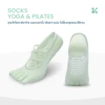SOMDUL ถุงเท้าโยคะ พิลาทิสแบบแยกนิ้ว | Five-Toe Non-Slip Yoga & Pilates Socks ถุงเท้ากันลื่น สายรัดไขว้