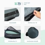 SOMDUL กระเป๋าสะพายสำหรับเสื่อโยคะ | Yoga Mat Bag กระเป๋าใส่เสื่อโยคะ ทรงกระบอก น้ำหนักเบา สายสะพายปรับระดับได้ - Image 3